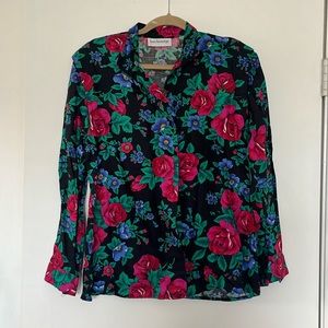 Vintage Breckenridge Floral Button Down Blouse